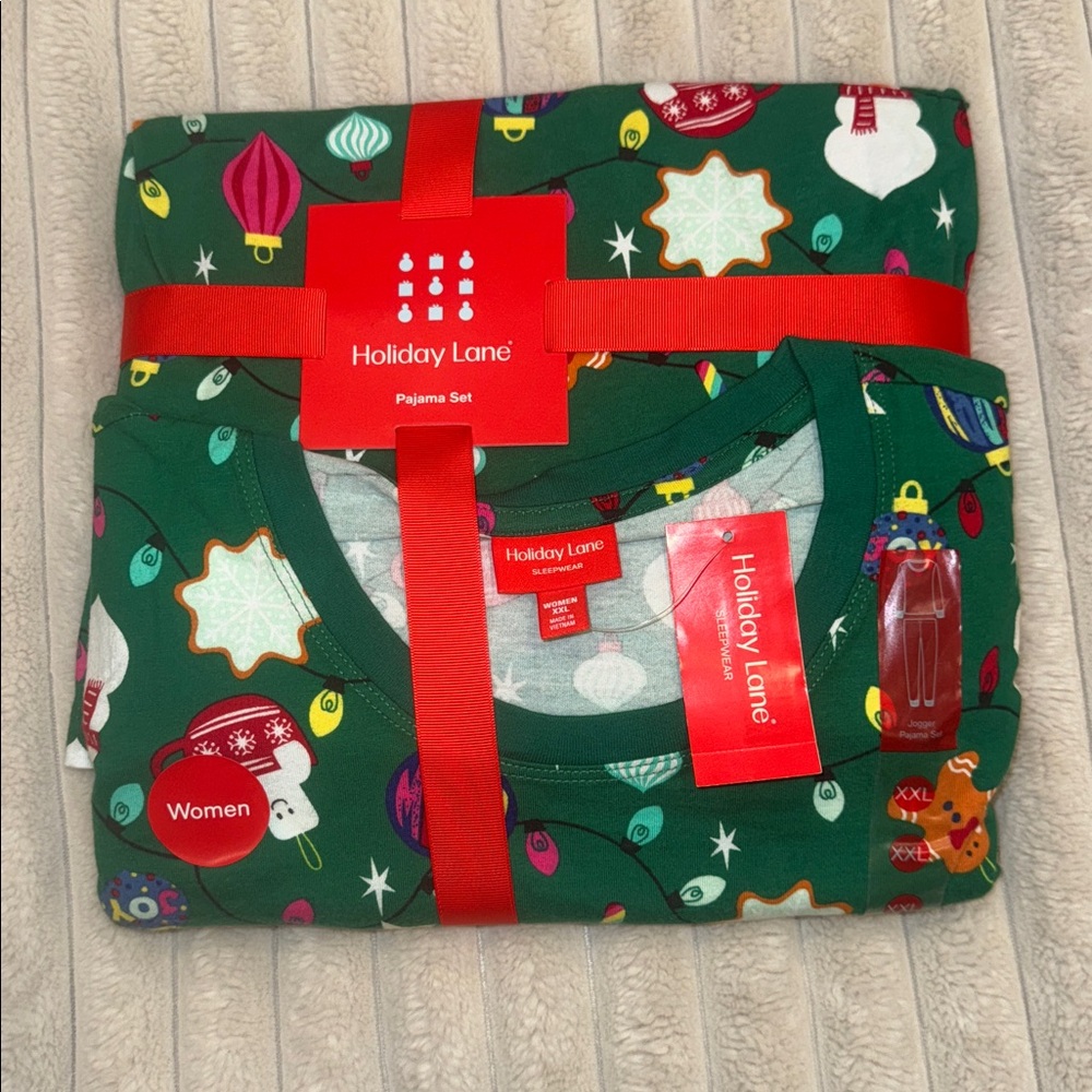 Holiday Lane Green Pajama Set XXL women’s